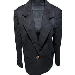 Vivienne Hu Black Suede Women’s Blazer SIZE 4 NWT